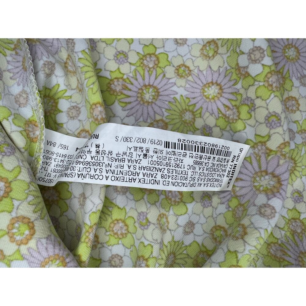 NWT Zara slip dress floral retro 60s 70s hippie spaghetti strap size SMALL *flaw - Picture 9 of 14